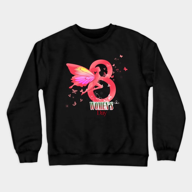 8th march Women's day Crewneck Sweatshirt by Flower Queen